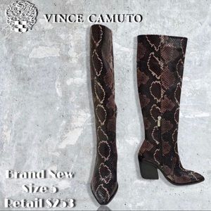 Vince Camuto Snake Print Gravana Womens Western Knee High M Boots size 5